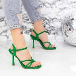 Sandalen mit einer dünnen Ferse 23181-4 Grün | Mei