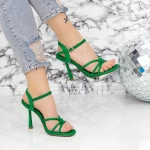 Sandalen mit einer dünnen Ferse 23181-4 Grün | Mei