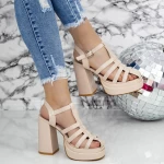 Sandalen mit einer dicken Ferse- und FLD-1-Beige-Plattform Mei