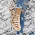 Sandalen mit einer dicken Ferse- und FLD-1-Beige-Plattform Mei