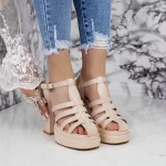 Sandalen mit einer dicken Ferse- und FLD-1-Beige-Plattform Mei