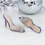 Sandalen mit einer dünnen Ferse JY-32 Blau Mei