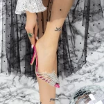 Sandalen mit einer dünnen Ferse JY-32 Fuksja | Mei