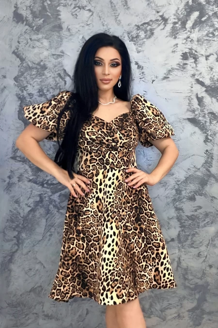 Frauenkleid 76458 Leopard | Kikiriki