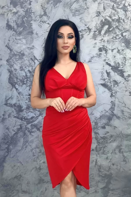 Frauenkleid 75820 rot Kikiriki