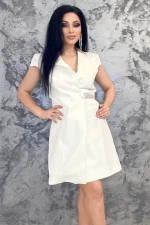 Frauen E19089 Kleid weiß | Kikiriki