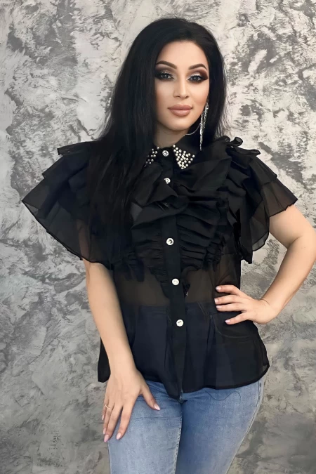 Frauenhemd VMC2673 Black | Kikiriki