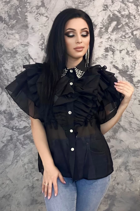 Frauenhemd VMC2673 Black | Kikiriki