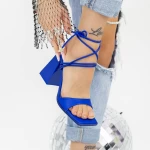 Sandalen mit einer dicken Ferse 2Kv73 Blau Mei