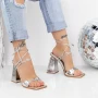 Sandalen mit dickem 2Kv73 Silber Mei