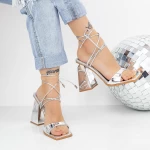Sandalen mit dickem 2Kv73 Silber Mei