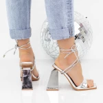 Sandalen mit dickem 2Kv73 Silber Mei