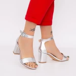 Sandalen mit einem dicken Ferse xkk230 Silber Mei