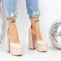 Fette Absätze und 2KV89 Beige Schuhe Mei
