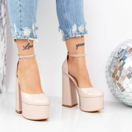 Fette Absätze und 2KV89 Beige Schuhe Mei
