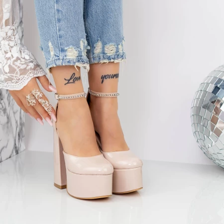 Fette Absätze und 2KV89 Beige Schuhe Mei