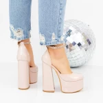 Fette Absätze und 2KV89 Beige Schuhe Mei