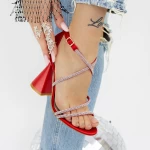 Sandalen mit dicken Absätzen 2bd35 rot Mei