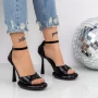 Sandalen mit einer dünnen Ferse und einer 2Kv72 -Plattform schwarz | Mei