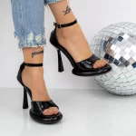 Sandalen mit einer dünnen Ferse und einer 2Kv72 -Plattform schwarz | Mei