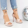 Sandalen mit einer dünnen Ferse und 2Kv72 Beige Mei