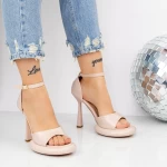 Sandalen mit einer dünnen Ferse und 2Kv72 Beige Mei