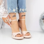Sandalen mit einer dünnen Ferse und 2Kv72 Beige Mei