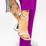 Sandalen mit dicken 2Kv70 Silber Heels Mei