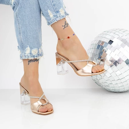 Damenschuhe mit einem dicken Absatz 2xkk21 Champagner | Mei