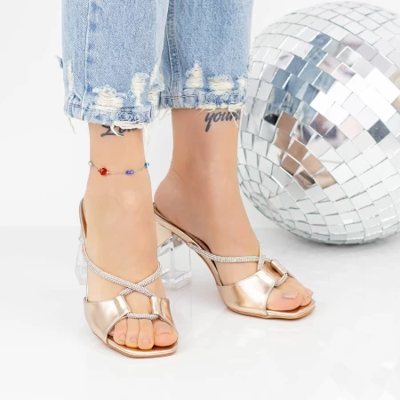 Damenschuhe mit einem dicken Absatz 2xkk21 Champagner | Mei