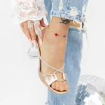 Damenschuhe mit einem dicken Absatz 2xkk21 Champagner | Mei