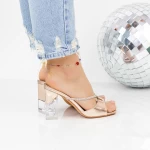 Damenschuhe mit einem dicken Absatz 2xkk21 Champagner | Mei