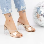 Damenschuhe mit einem dicken Absatz 2xkk21 Champagner | Mei
