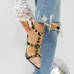Sandalen mit einem dünnen Absatz 2KV82 Schwarz | Mei
