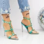 Sandalen mit einem dünnen Absatz 2KV82 Turquoise | Mei