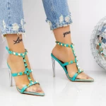Sandalen mit einem dünnen Absatz 2KV82 Turquoise | Mei