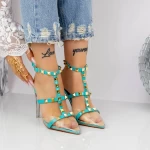 Sandalen mit einem dünnen Absatz 2KV82 Turquoise | Mei