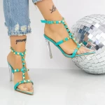 Sandalen mit einem dünnen Absatz 2KV82 Turquoise | Mei