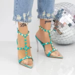 Sandalen mit einem dünnen Absatz 2KV82 Turquoise | Mei