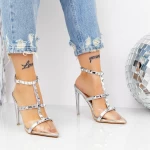 Sandalen mit einem dünnen Absatz 2KV82 Silber Mei