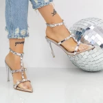Sandalen mit einem dünnen Absatz 2KV82 Silber Mei