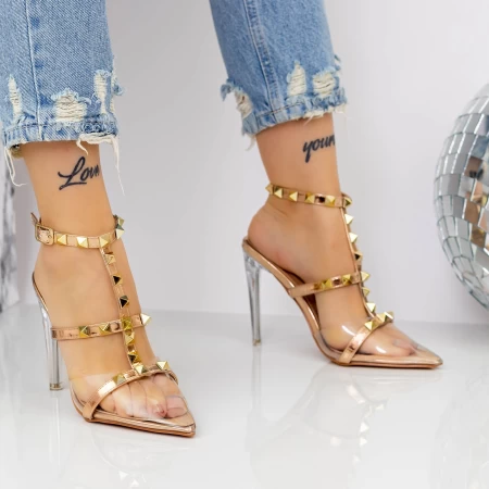 Sandalen mit einem dünnen Absatz 2KV82 Champagner | Mei