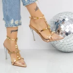 Sandalen mit einem dünnen Absatz 2KV82 Champagner | Mei