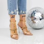 Sandalen mit einem dünnen Absatz 2KV82 Champagner | Mei
