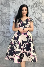 Frauenkleid 76496 Black-Beży Ryori