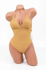 Frauen ein Stück Badeanzug Y3085 Beige Meina