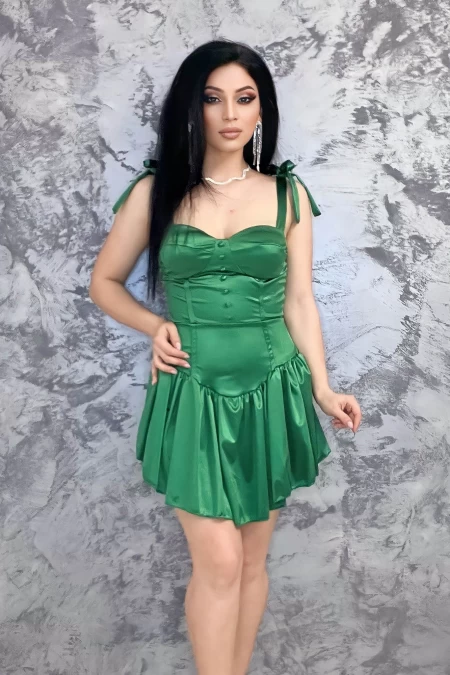 Frauenkleid 10564 dunkelgrün Kikiriki