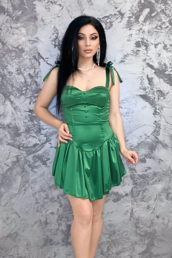 Frauenkleid 10564 dunkelgrün Kikiriki
