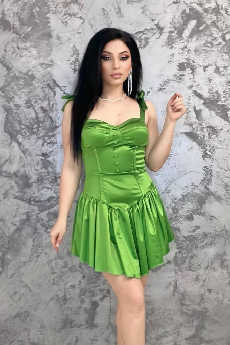 Frauenkleid 10564 hellgrün Kikiriki