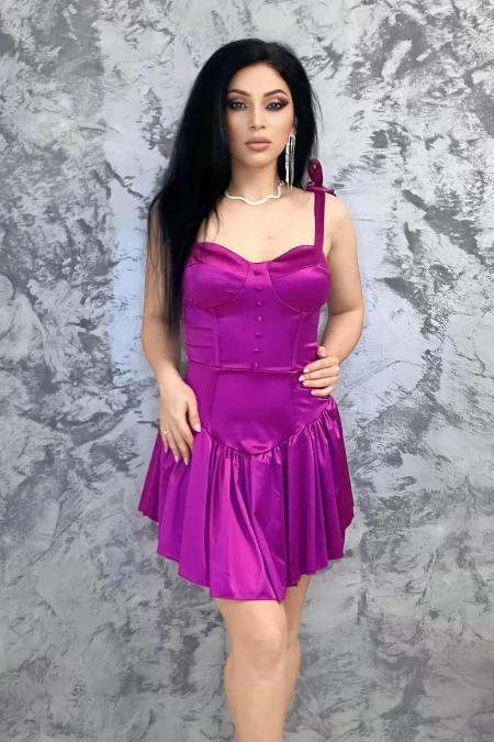 Frauenkleid 10564 Lila Kikiriki